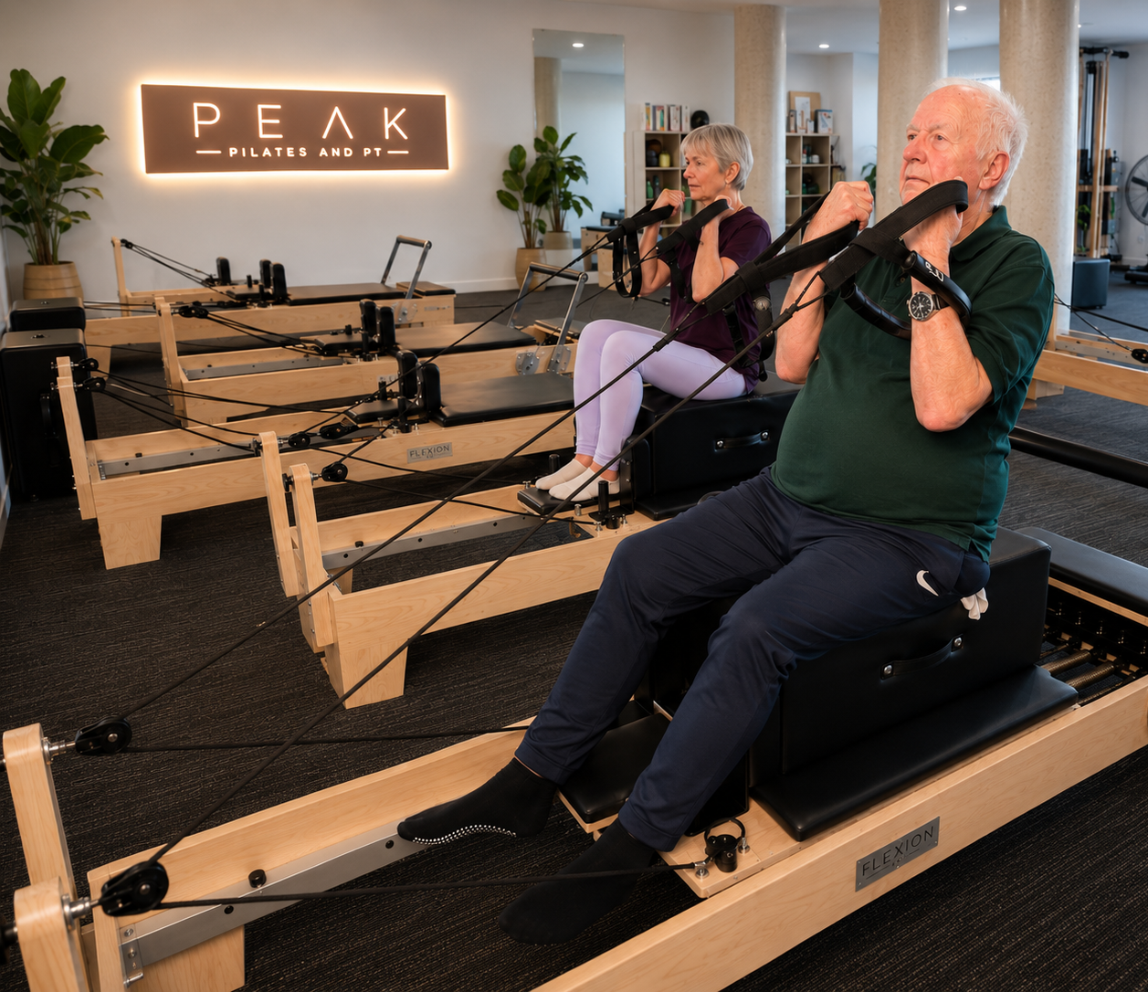 The PEAK Pilates and PT team and studio space